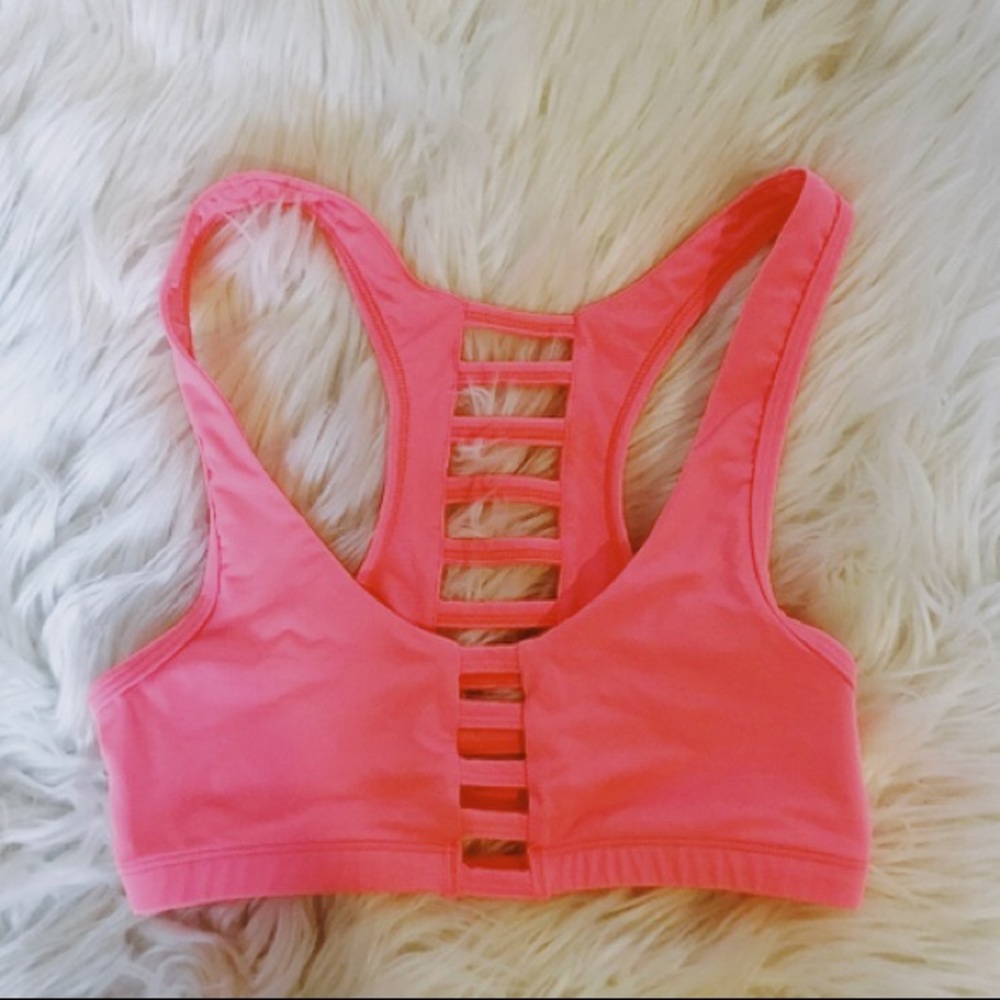 PINK Coral Pink Sports Bra